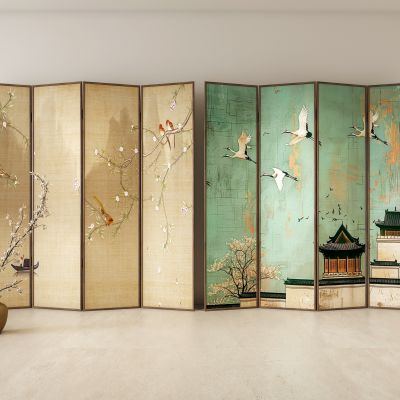 禅意新中式屏风 宋代美学屏风 折叠屏风 宋式隔断