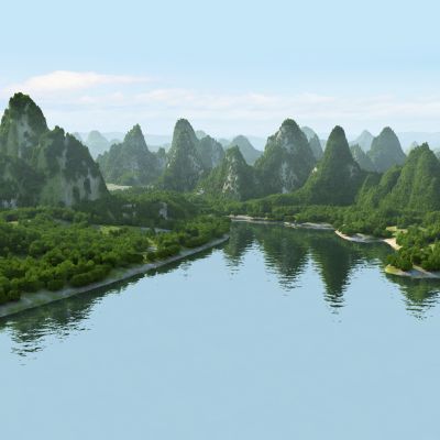 现代桂林山水景观
