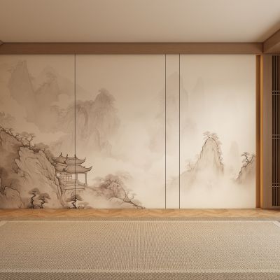 新中式宋式客厅背景墙