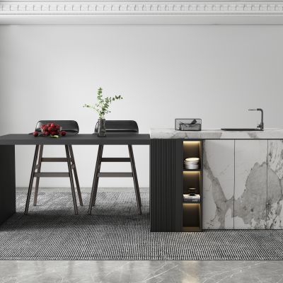 现代岛台 餐桌椅