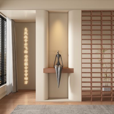 中古风玄关过道 隔断