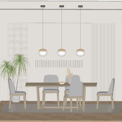 中古风餐厅 餐桌椅