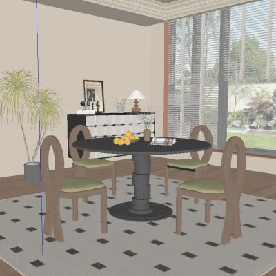 中古风餐厅 餐桌椅