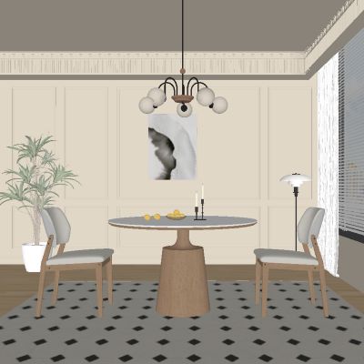 中古风餐厅 餐桌椅