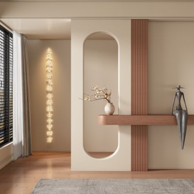 中古风玄关过道 隔断