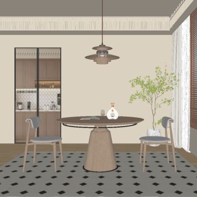 中古风餐厅 餐桌椅