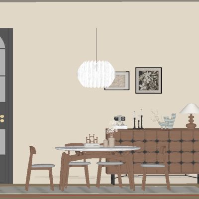 中古风餐厅 餐桌椅