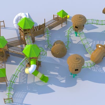 现代儿童滑梯 3D模型