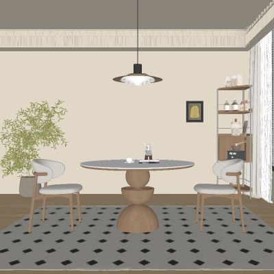 中古风餐厅 餐桌椅