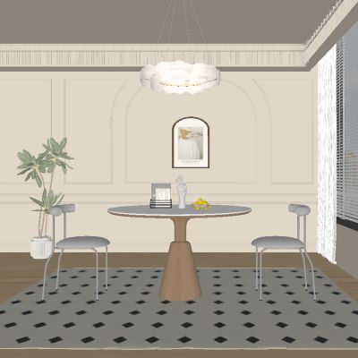 中古风餐厅 餐桌椅