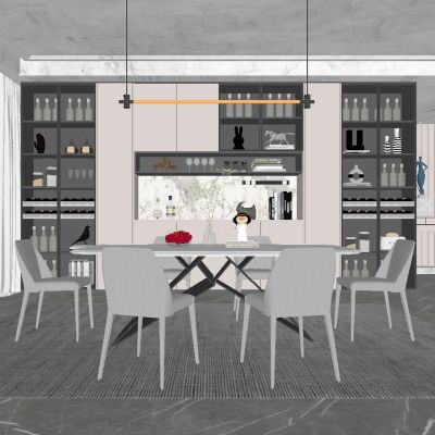 现代餐厅 餐桌椅