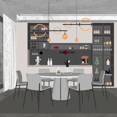 现代餐厅 餐桌椅