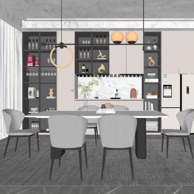 现代餐厅 餐桌椅