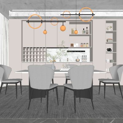 现代餐厅 餐桌椅