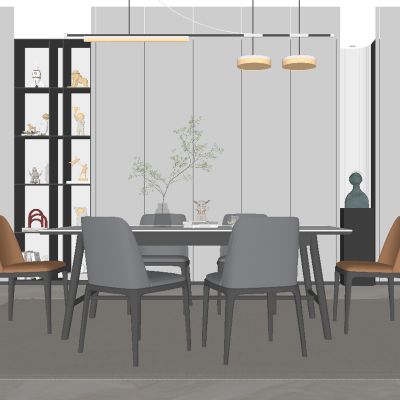 现代轻奢餐厅 餐桌椅