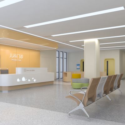 现代医院过道 前台