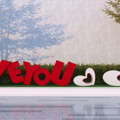 现代雕塑小品 爱情主题小品