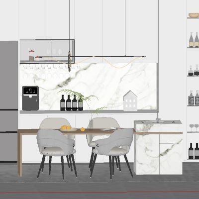 现代轻奢餐厅 餐桌椅