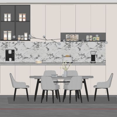 现代轻奢餐厅 餐桌椅