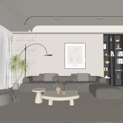 奶油风侘寂客厅