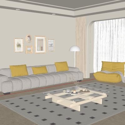 奶油客厅风沙发