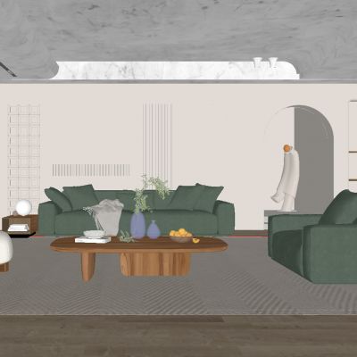 现代奶油风客厅 