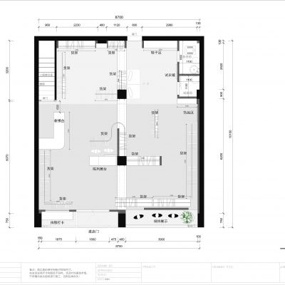 服装店鞋包饰品服饰平面布置图