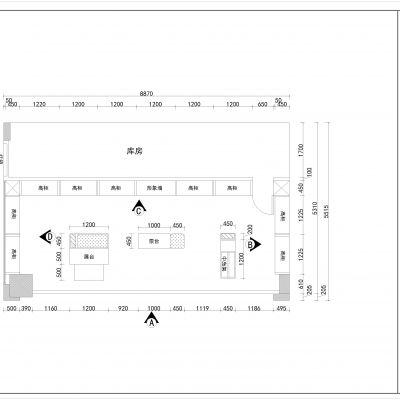 鞋包店设计施工图cad