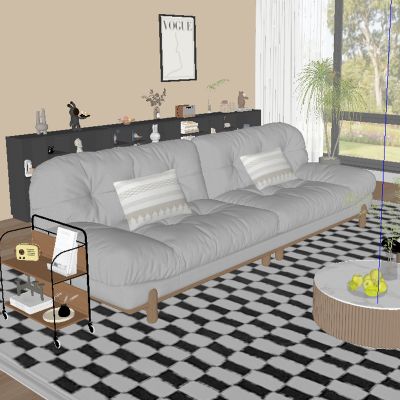 中古风沙发茶几