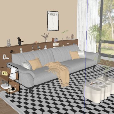 中古风沙发茶几