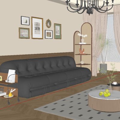 中古风沙发茶几