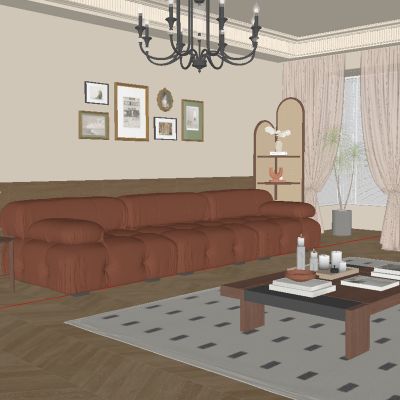 中古风沙发茶几