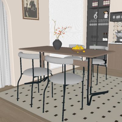 中古风餐厅 餐桌椅