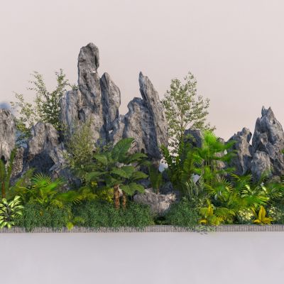 新中式假山景观组合