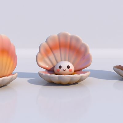 现代扇贝雕塑小品 