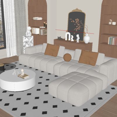 中古风沙发茶几