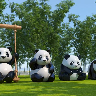 现代大熊猫雕塑 