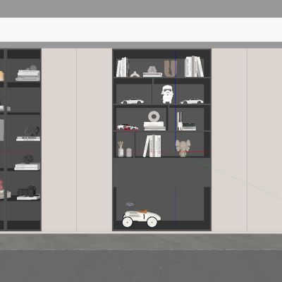 现代书房背景墙