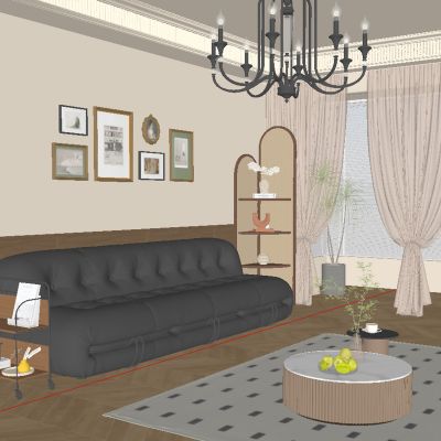 中古风沙发茶几