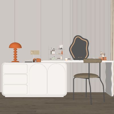 现代奶油风梳妆台