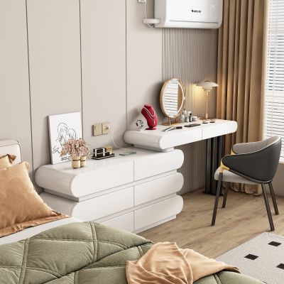 现代奶油风梳妆台