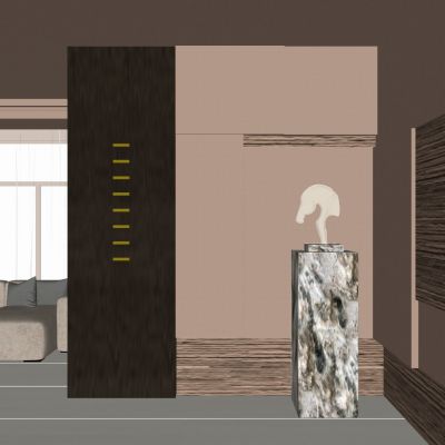 奶油 中古风 几何叠级 壁灯 雕塑 岩石墙壁 无主灯 玄关