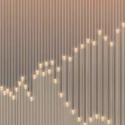 高清灯光夹丝玻璃艺术格栅隔断