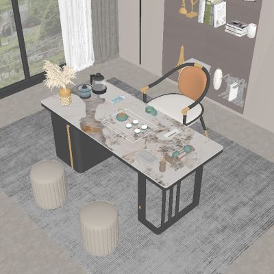 现代茶室 茶桌椅