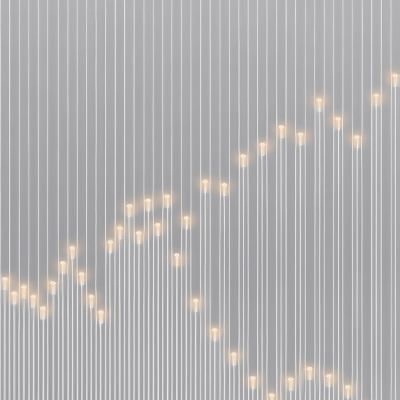 高清灯光夹丝玻璃艺术格栅隔断