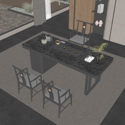 现代茶室 茶桌椅