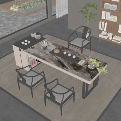 现代茶室 茶桌椅