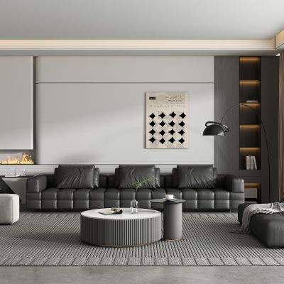 现代客厅沙发茶几组合