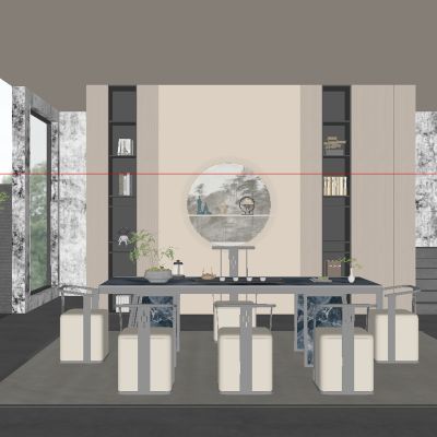 现代茶室 茶桌椅