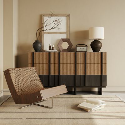 侘寂复古斗柜 玄关柜 端景柜 储物柜3D模型